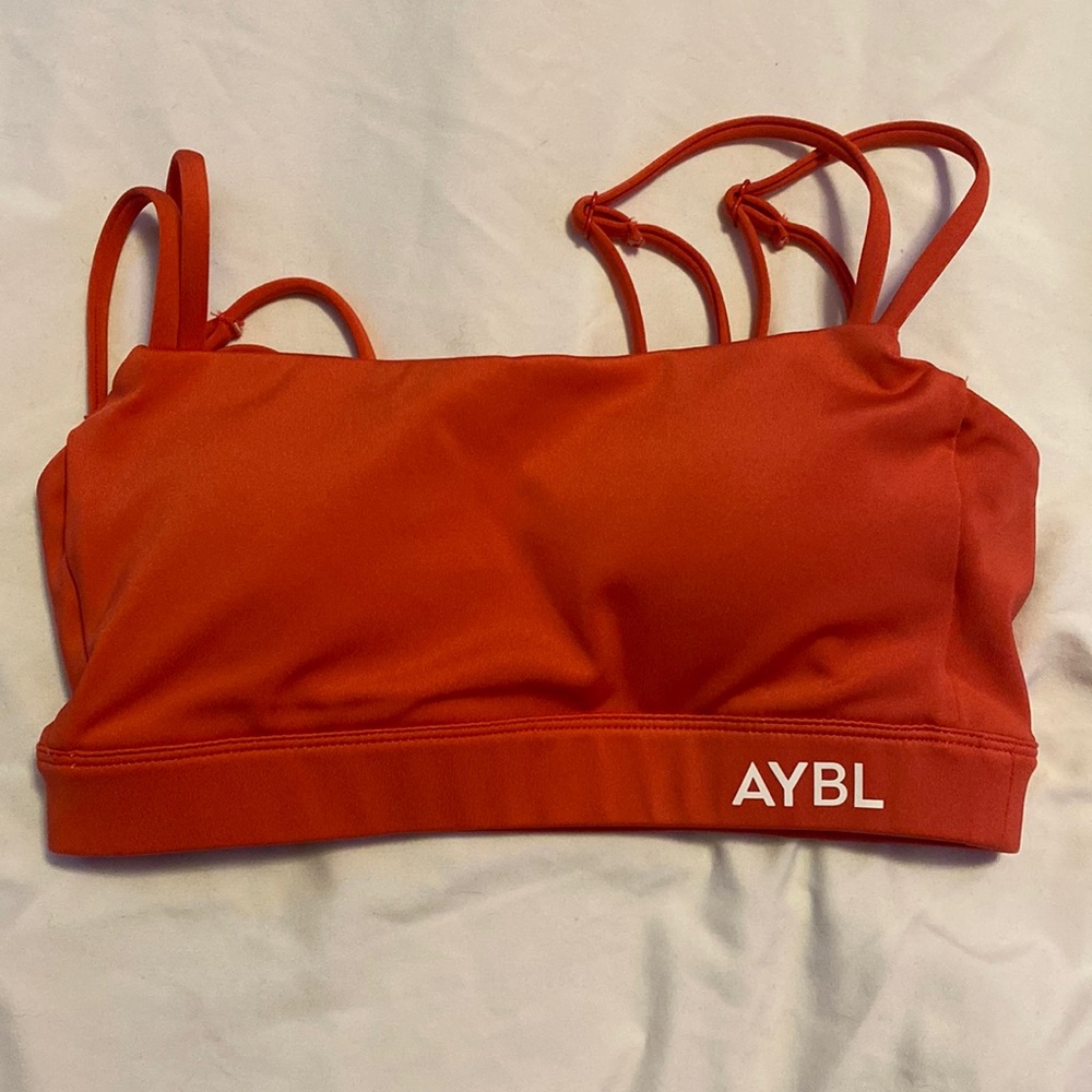Coral pink AYBL sports bra